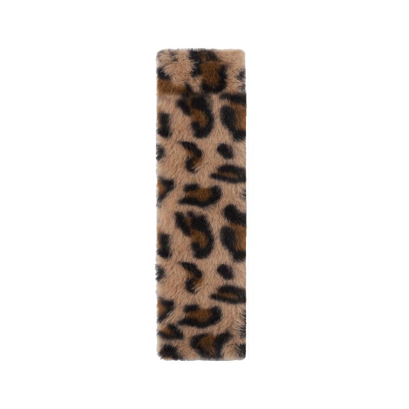 Car Seat Belt Shoulder Cover High-grade Leopard Print Winter Plush Car Anti-choke and Anti-friction Seat Belt Shoulder Protector