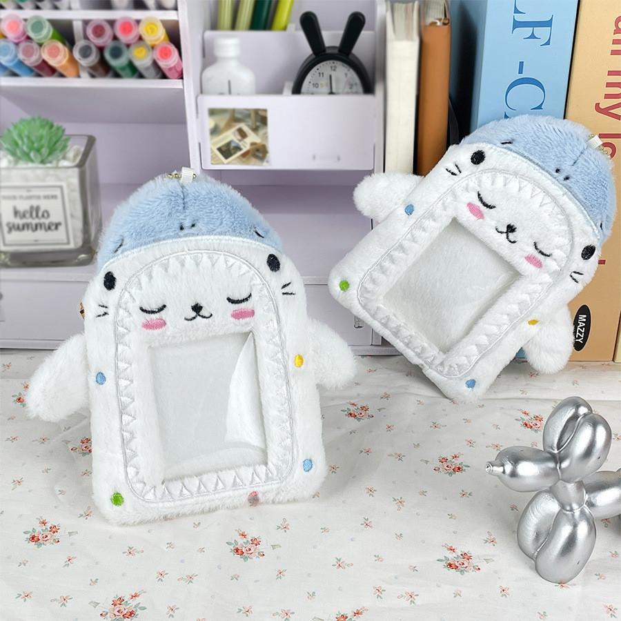Shark Creative Adorable Cat Plush Card Holder For Instant Photo Display And Id