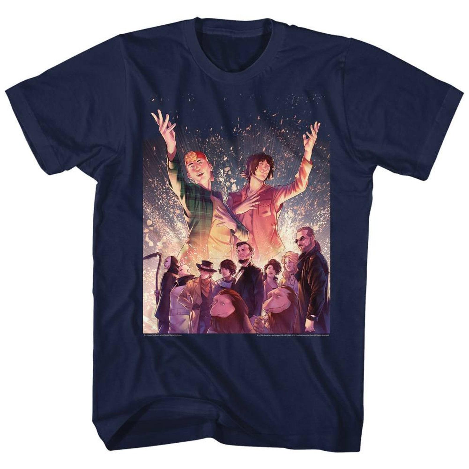 Bill and Ted Sparkle Navy Adult T-Shirt L