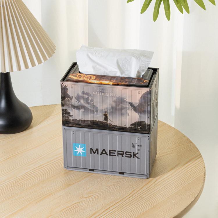 Trendy Multifunctional Tinplate Tissue Box: Creative Industrial Style Home Storage Box Ornament