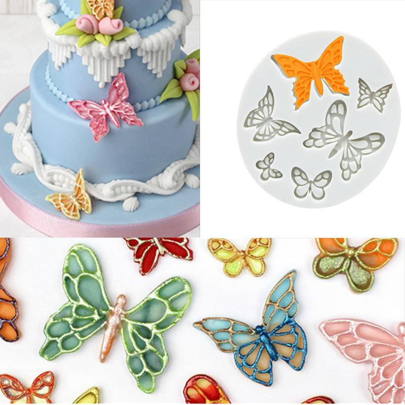 1pc Butterfly Cake Fondant Molds Silicone Resin Mold Cake Decorating Tools DIY Pastry Kitchen Baking Accessories