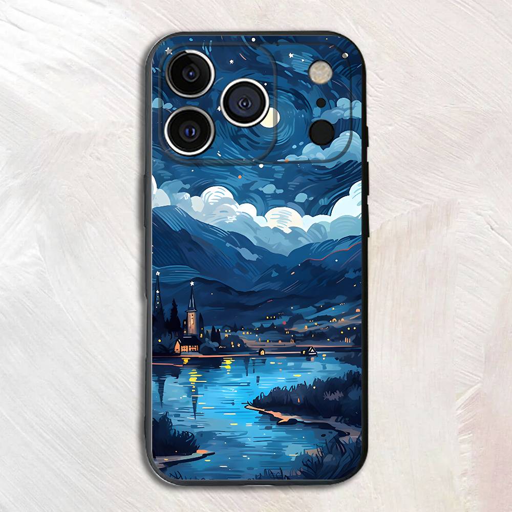 

Bright Vibrant Scenery Silicone Phone Case For IPhone 17 16 15 14 13 12 11 X XS Plus Pro Max Shockproof Soft Cover iPhone17pro