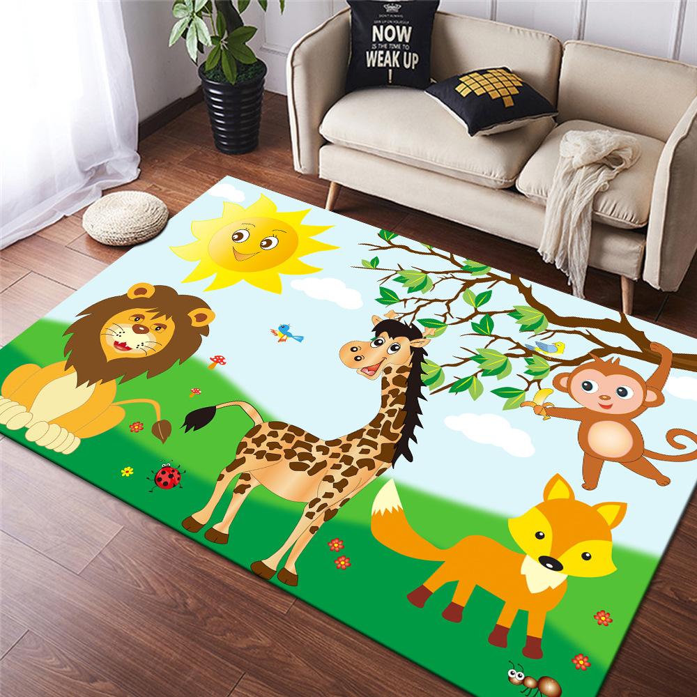 Cartoon Hopscotch Flannel Carpet for Bedroom Living Room Bedside Girl Room Floor Mats Home Decor Layout Sofa Cushion Rug