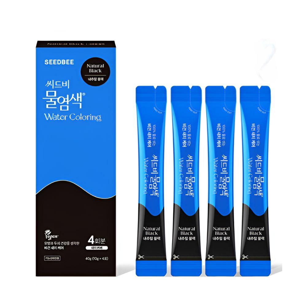 

SEEDBEE Premium Water Hair Dye Season 2 Natural Black 4 Packs Ammonia Free Easy Home Hair Coloring