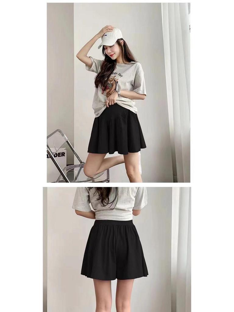 Maternity Summer Low Waist Loose Shorts - Adjustable Wide Leg, Belly Covering, Plus Size Abdominal Support, Four Colors