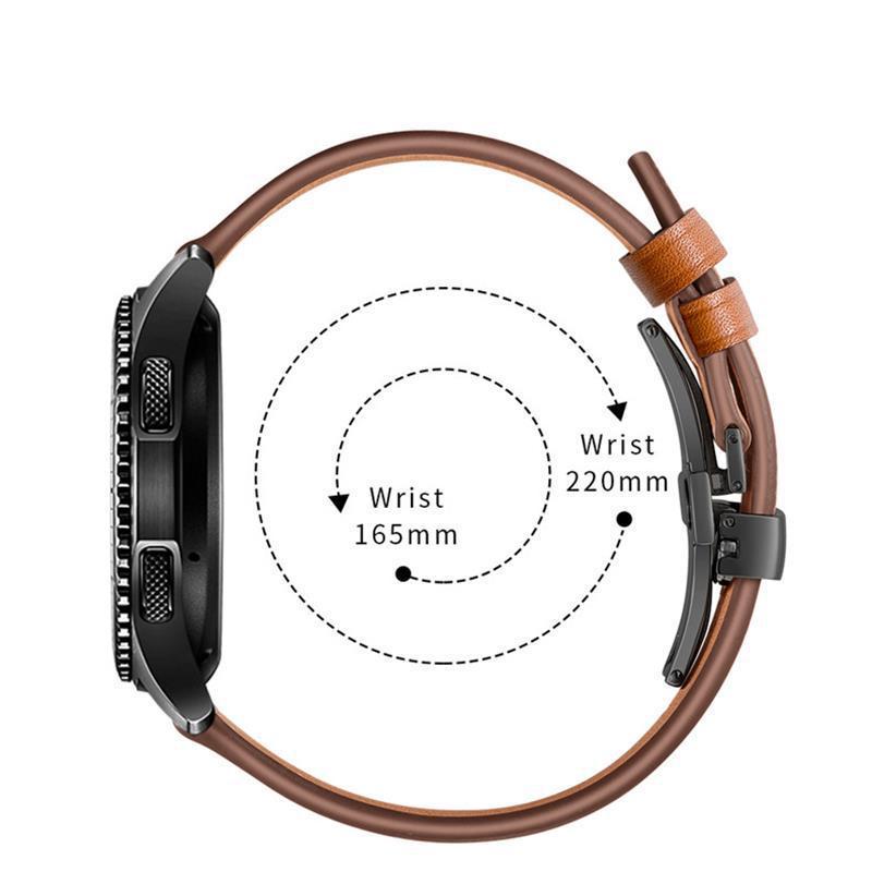 Echtes Leder Armband mit Schmetterlingsverschluss für Samsung/Huawei Uhr - Universell 20mm/22mm