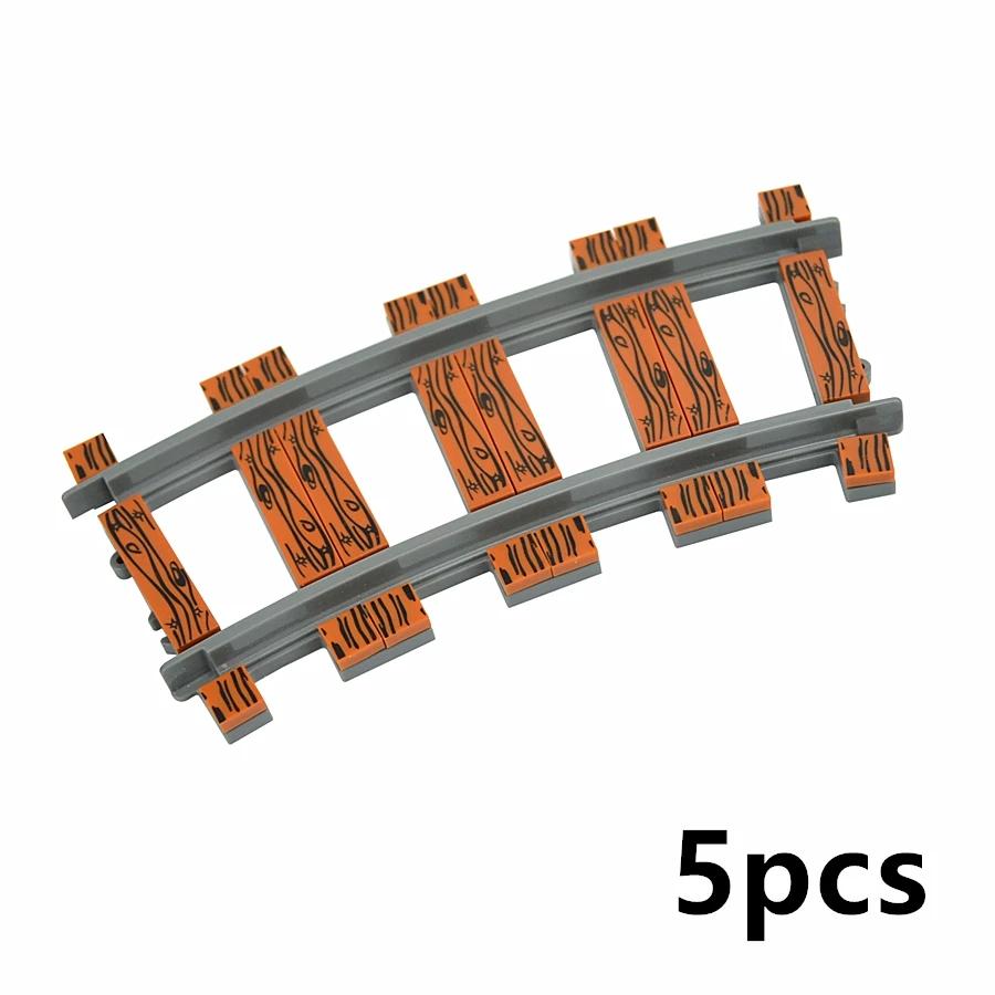 MOC Binari per Treni Città Incrocio Deviatoio Flessibile Biforcazione In Salita Rettilinei Curvi Mattoncini Ferrovie Giocattoli Creativi Fai da Te
