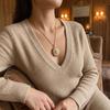 Inlaid Rhinestones Photo Locket Pendant Necklace Openable Gold Clavicle Chain  Birthday Gift
