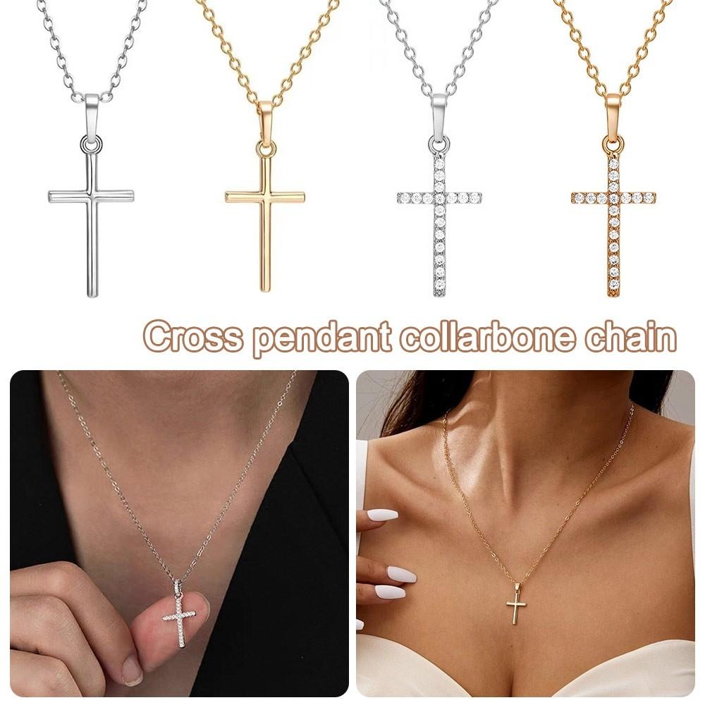 Fashion Accessory Zircon Cross Punk Cross Clavicle Chain Pendants Valentine's Day