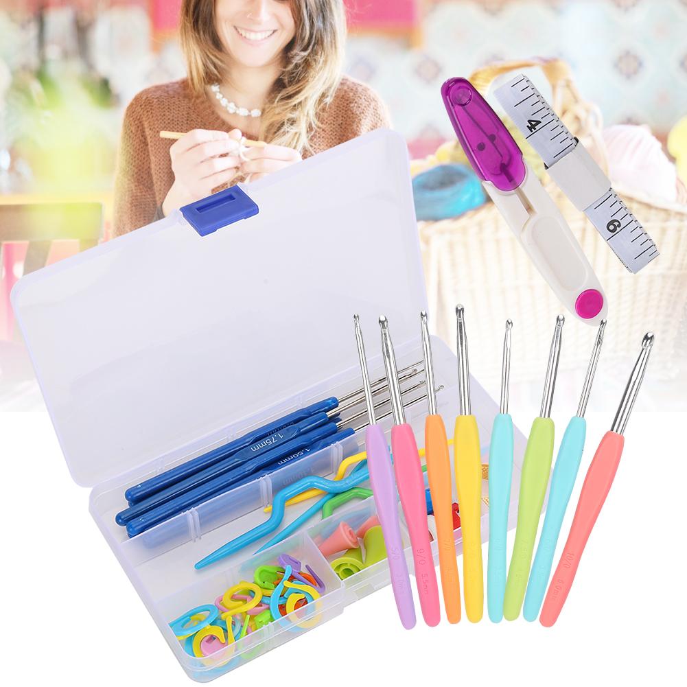 Haushalt Häkelnadel Set Nähnadel Maßband Schere Fingerhut DIY Nähwerkzeug Zubehör