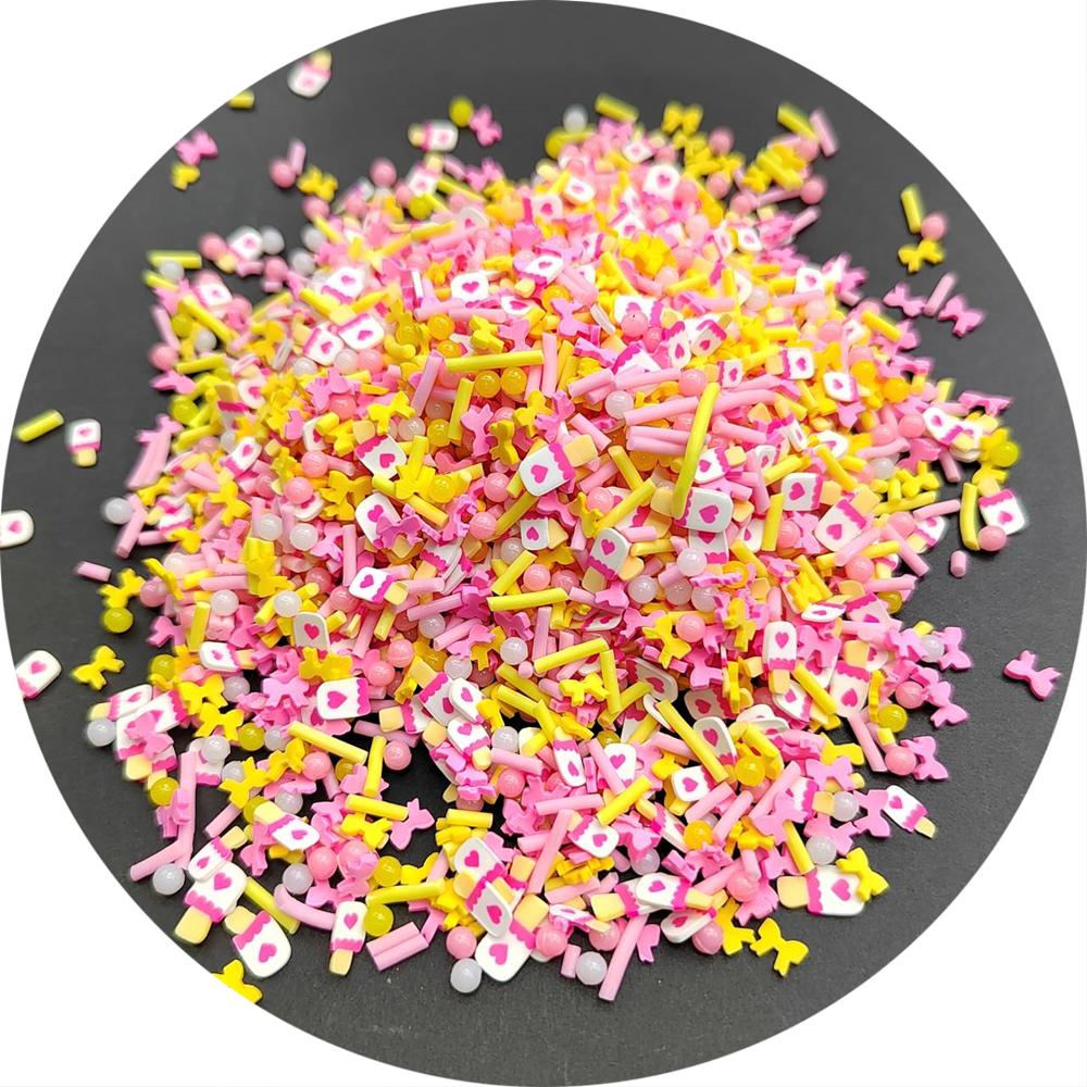 Valentine's Day Heart Polymer Clay Slices Soft Slime Clay Sprinkles for DIY Colorful Slime Decoration Crafts
