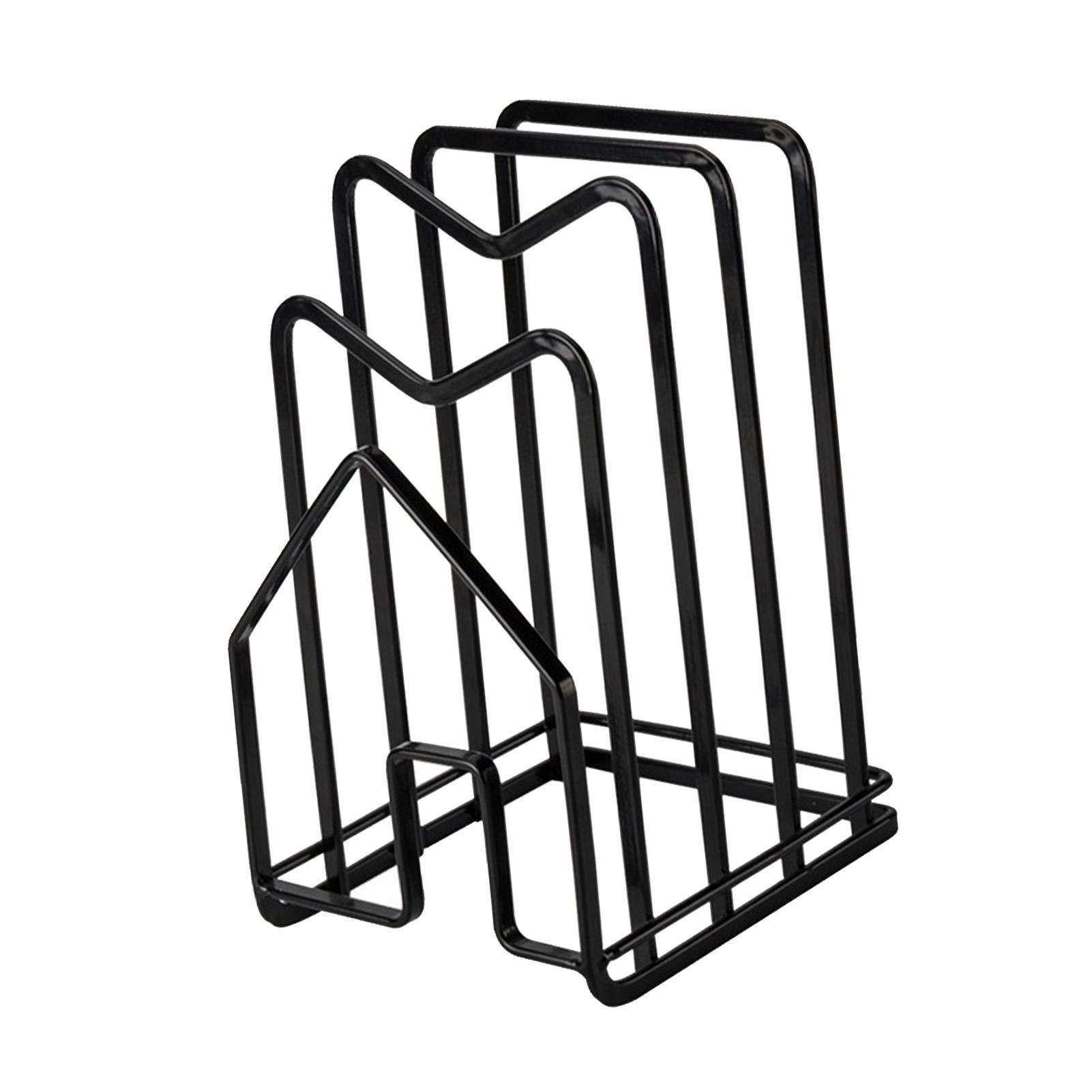 

Cutting Board Storage Rack Versatile Chopping Board Pot Pan Lid Stand Holder Organizer for Kitchen Cabinet Countertop чёрный