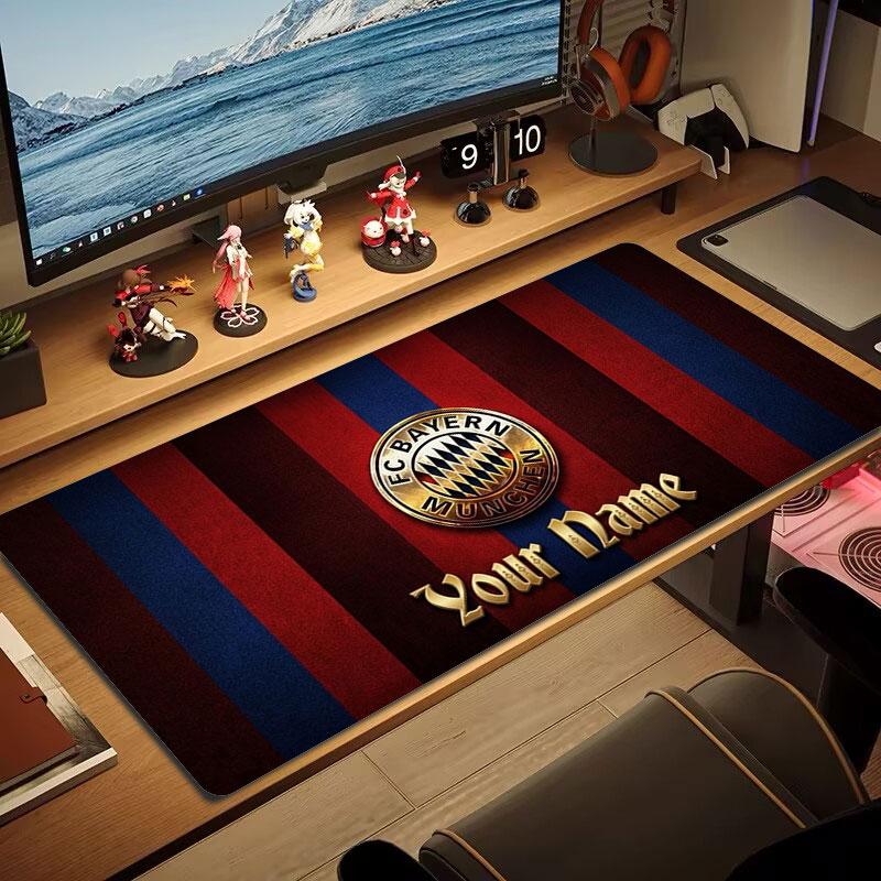 FC Bayern Munchen Custom Name Large Size Mouse Pad Large Gaming Table Cushion Non-slip Laptop Tablet Big Mousepad XXL Mat Mini PC Playmat With Lock ed