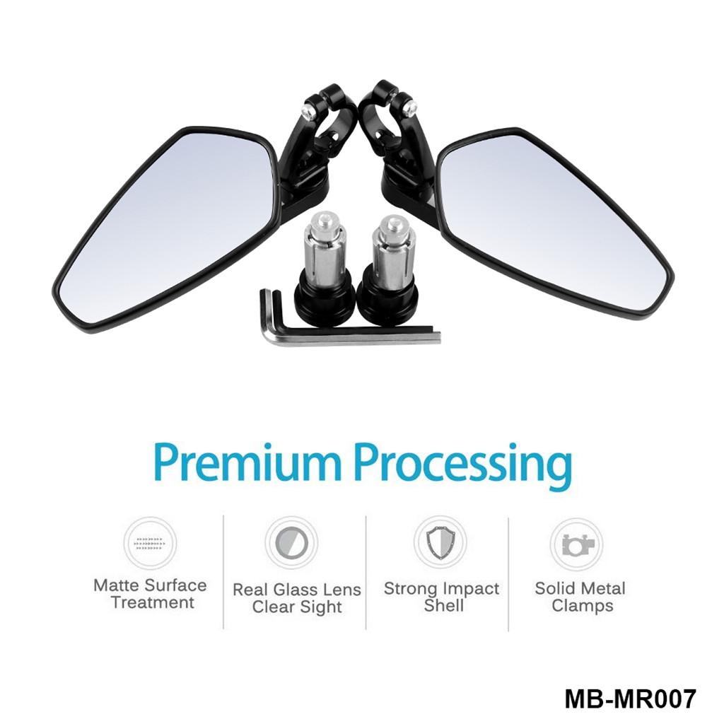 2pcs 15.2CM Blue Lens MZS Motorcycle Bar End Mirrors Rear 2pcs 15.2CM Blue Lens MZS Motorcycle Bar End Mirrors Rear