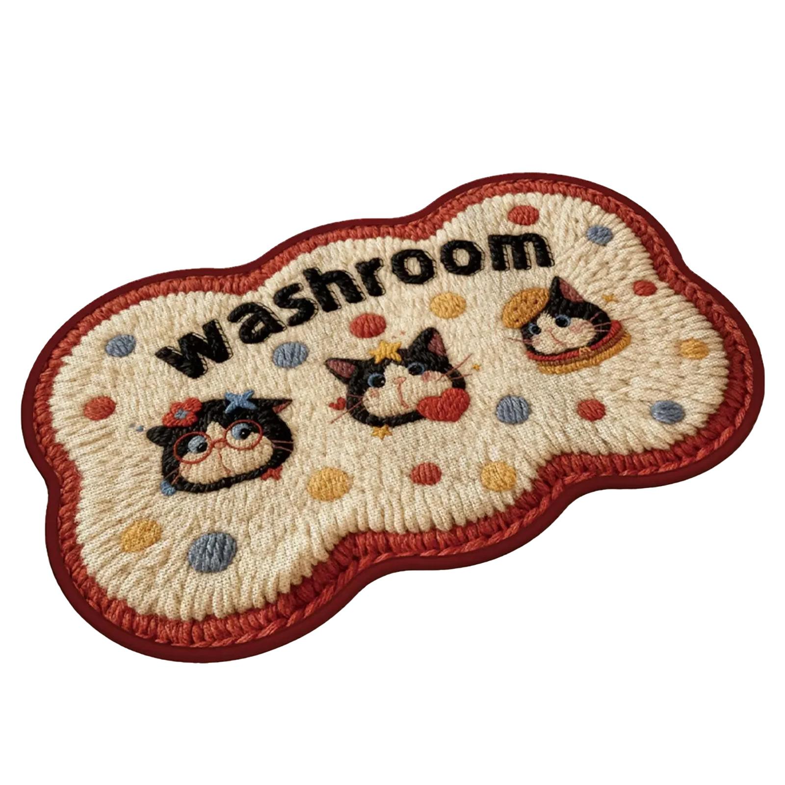 

60x90cm Cartoon Bathroom Mat, Faux Wool Woven, Absorbent, Non-, Suitable For Bathrooms, Bedrooms, And Doorways. One Size