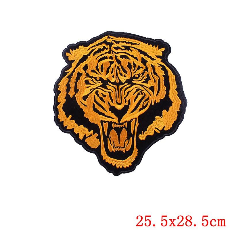 Punk Animal Large Embroidery Patch Iron On Patches For Clothing Thermoadhesive Patches On Clothes Sewing Patch For Jacket Back