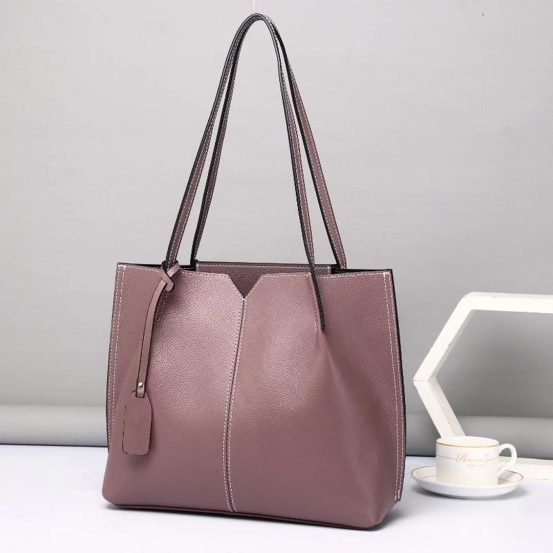 Borsa da Donna in Vera Pelle di Grande Capacità Monospalla Sottospalla Moda Tutto-in-uno Pendolare Primo Strato Pelle Bovina Semplice Tendenza Borsa Tote