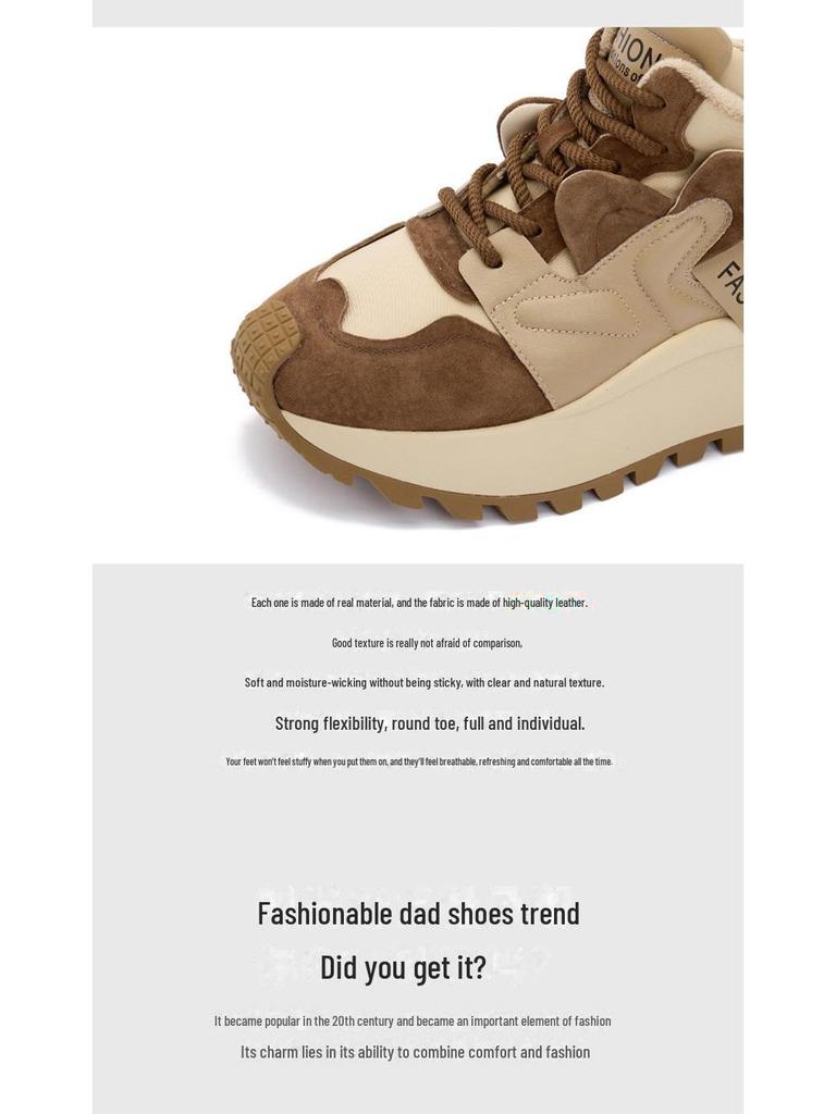 Pluszowe buty wysokie typu "Dad Shoes" dla kobiet - Kolekcja Zima 2025: Wszechstronne, Ciepłe, Modne, Grubo-podeszwowe Codzienne Trampki