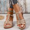 Fashion Chunky Heel Platform Roman Sandals for Women Lightweight Buckle Strap Casual Sandals Woman Summer Comfort Block Heeled Sandalias