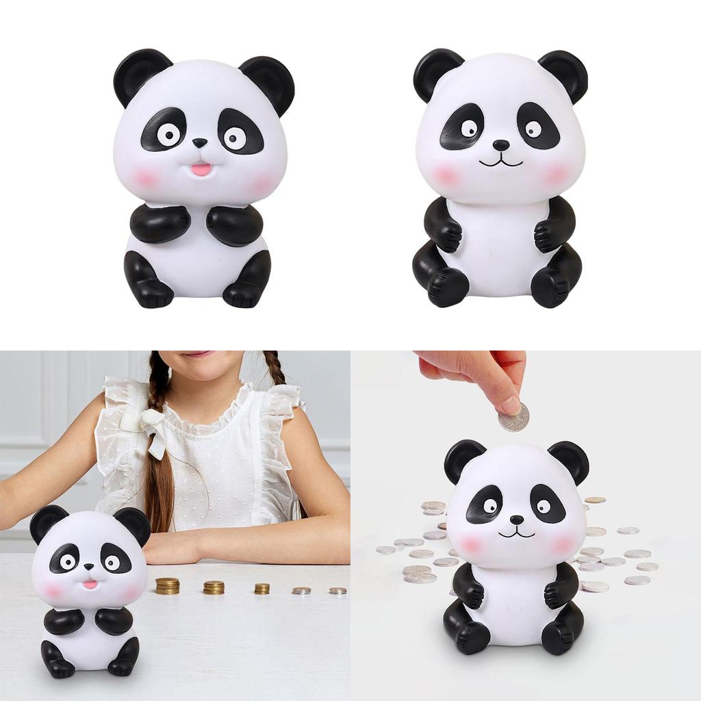 Money Bank Table Decoration Desktop Cute Change Box Panda Figurines Panda Saving Jar Saving Money Box for Children Birthday Gift