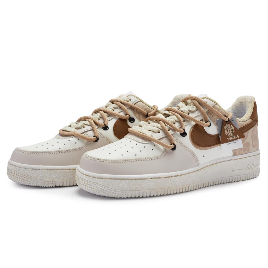 Nike Air Force 1 Slip Resistant Low top Skateboard Shoes Men's Beige Brown CW2288-111(Team80-)