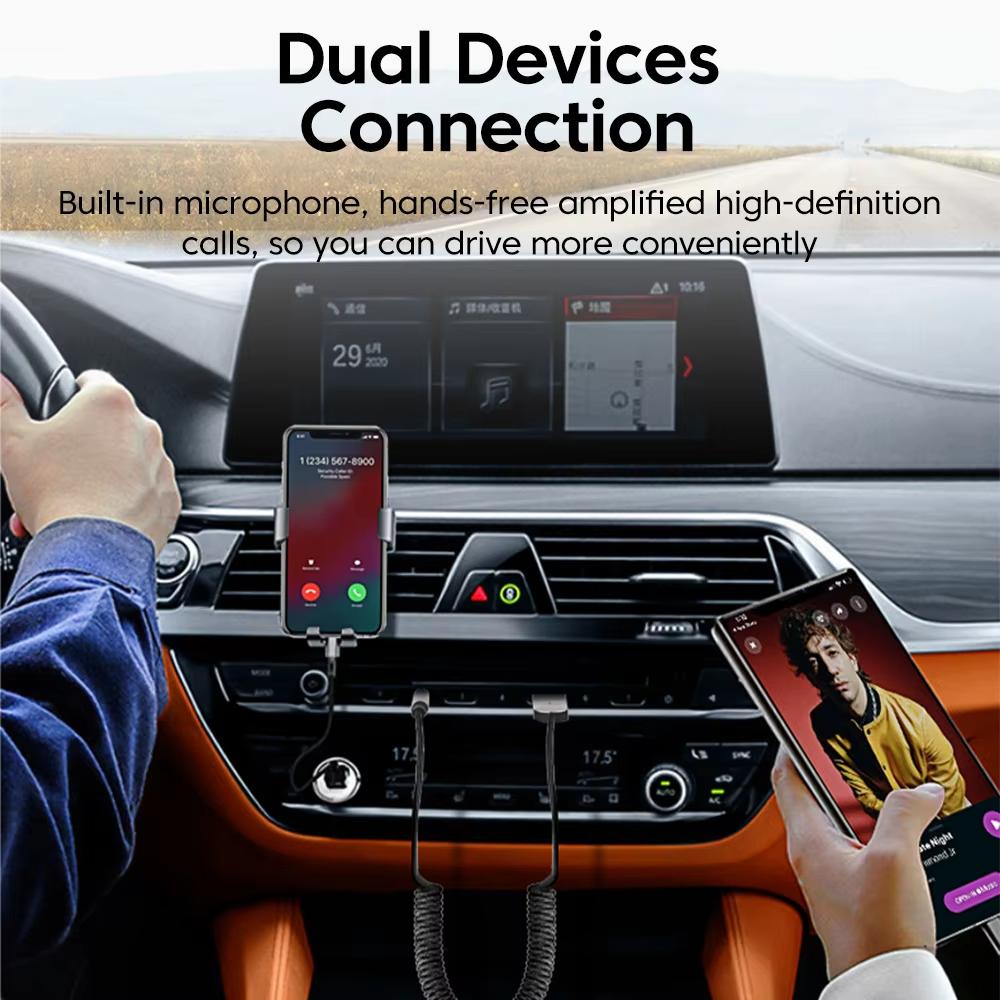 Bluetooth 6.0 Aux Adapter Wireless Car Bluetooth Receiver USB To 3.5mm Jack Audio Music Mic Handsfree for Car Kit Speaker