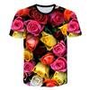 Unisex Plant, Flower & Leaf Print T-Shirt - Crew Neck, Short Sleeve & Breathable