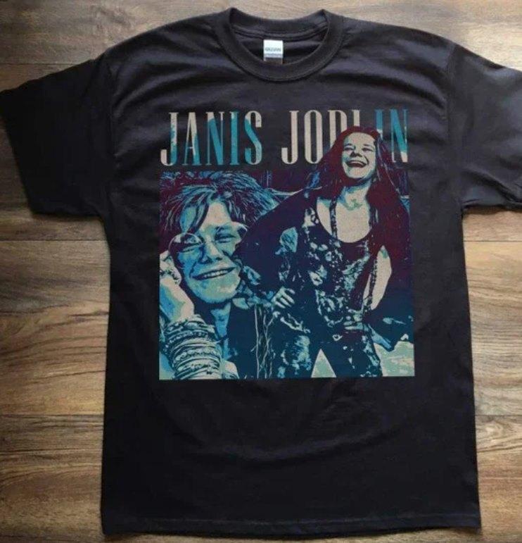Janis Joplin Unisex Black T-shirt