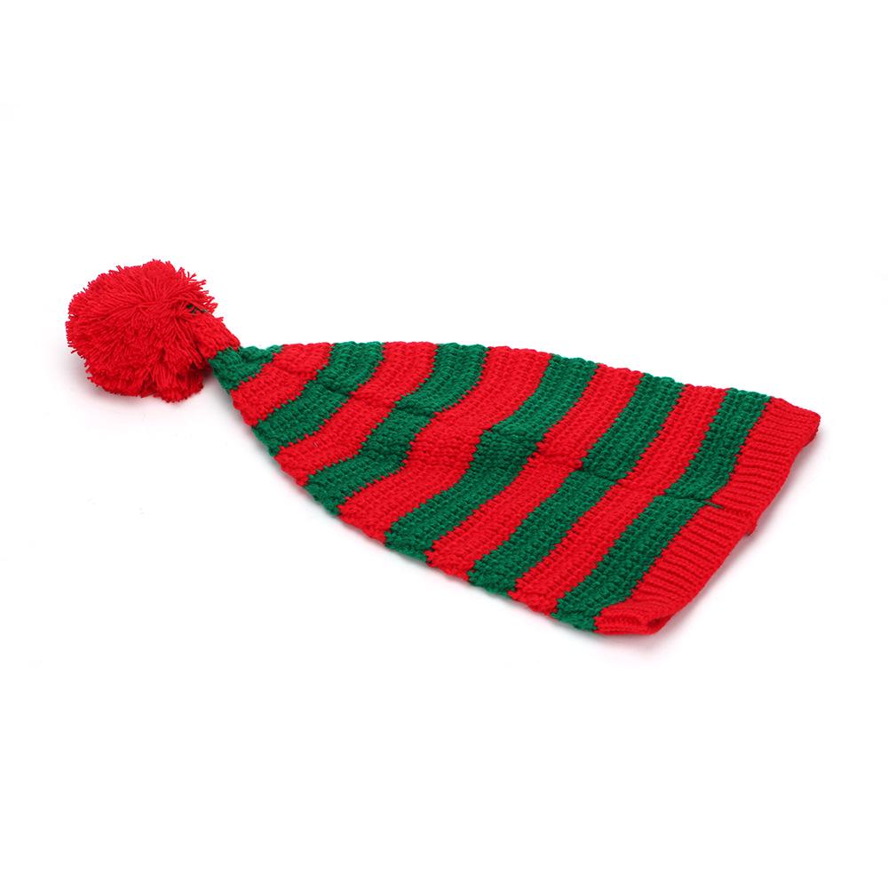 Unisex Weihnachts-Pompom-Strickmütze: Colorblock-Design für Herbst & Winter