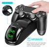 Base Carregadora para Controle de PS4/PS4 Slim/PS4 Pro, Base de Carregamento Rápido para Joystick Duplo USB, Suporte Carregador, Carregador de Gamepad com Indicador