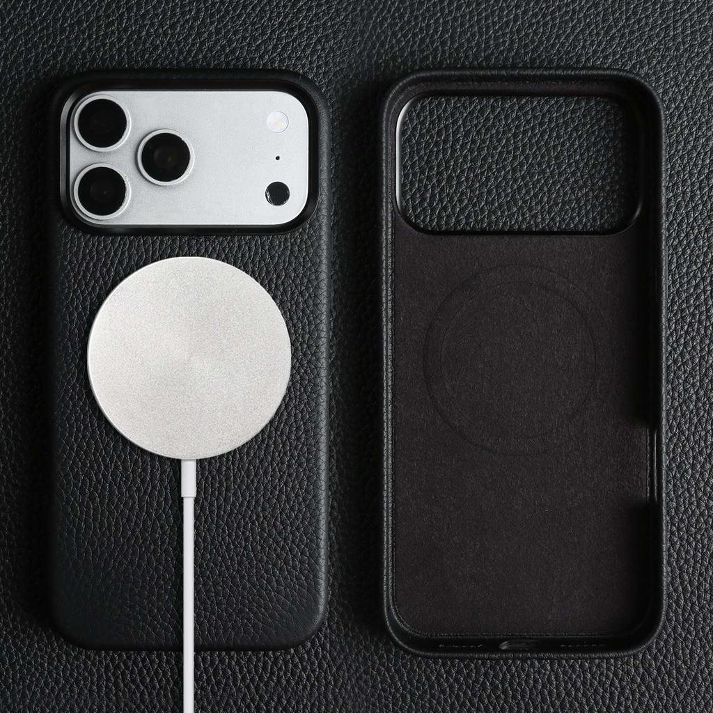 For Iphone 17 Pro Max Case 16 15 14promax 13pro Premium Genuine Leather Cover for Magsafe Magnetic Funda Cases Coverage Carcasa