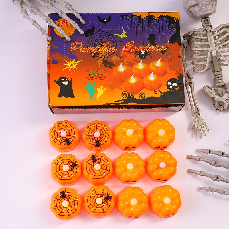 LED Halloween Pumpkin Lantern - Ghost Festival Decoration, Electronic Candle Lamp, Luminous Night Light.