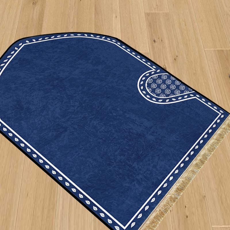 Solid Color Velvet Diamond Floor Mat: Gold, Non-Slip, Thickened with Tassels