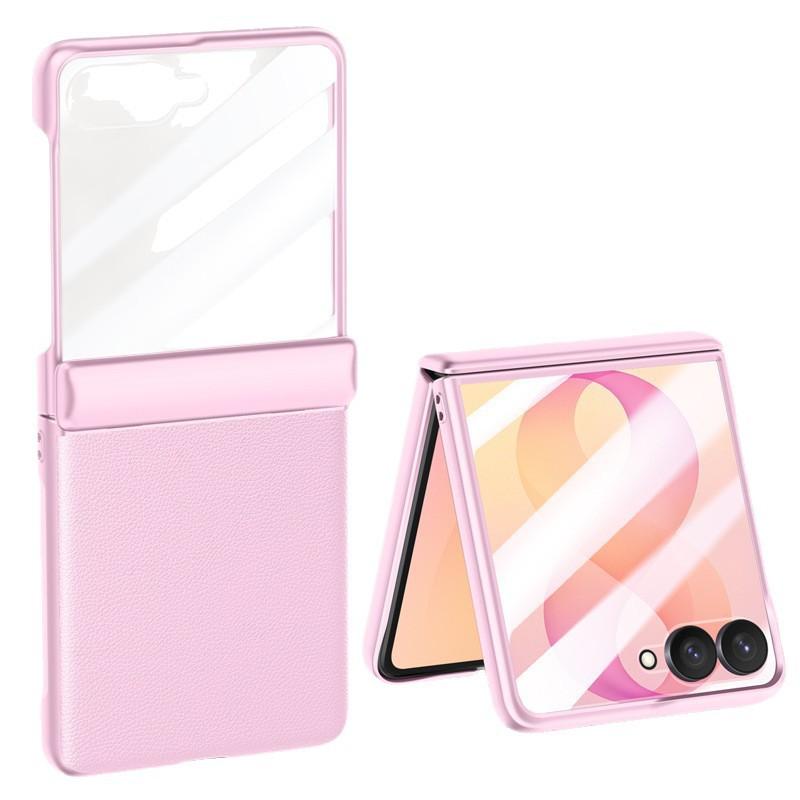 Magnetic Snap Case Galaxy Z Flip8 With Soft-Touch Leather Feel Reinforced Hinge Shockproof PC Cover