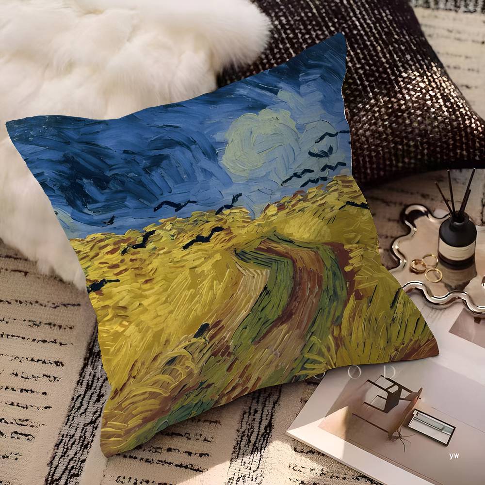 Van Gogh Oil Paintings Pillow Cushion Cover Pillowcase Living Room Sofa Home Decor