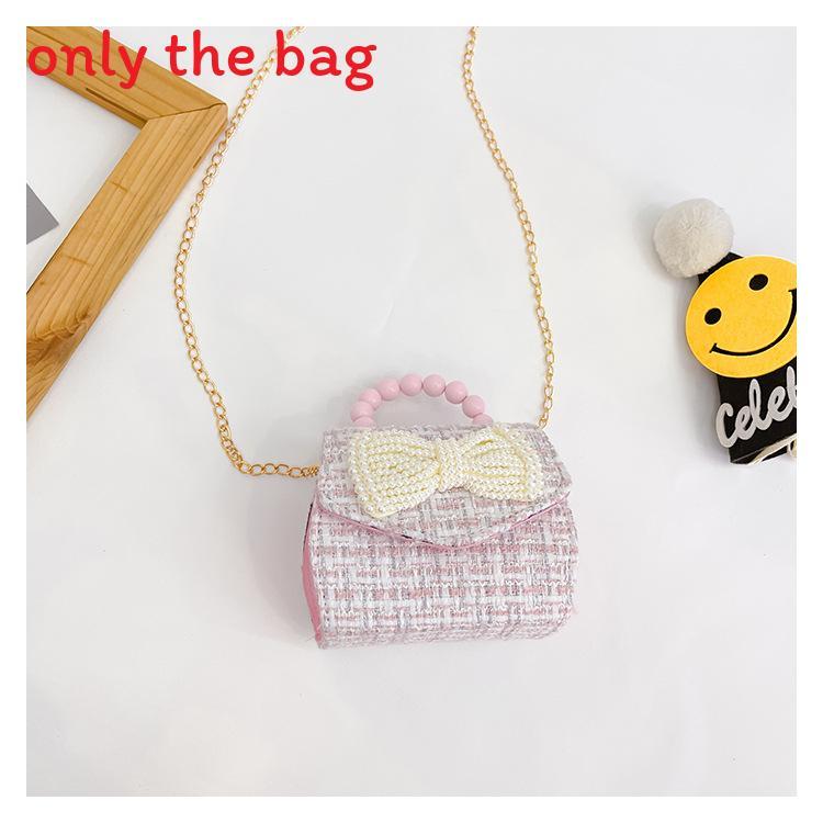 Childrens Cartoon Pattern Pu Shoulder Bag With Artificial Pearl Bow And Flower Decoration For Daily Casual Wear