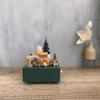 Handgefertigte hölzerne drehbare Spieluhr - Kreatives Weihnachtsgeschenk, dekoratives Handwerk für den Schreibtisch mit Spielwerk