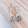 925 Sterling Silver black rutile Gemstone Artisan jewelry Earrings 2.10"For Wife EE-37-22