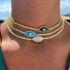 Color Protection Devil's Eye Necklace 18K True Gold Opal Zircon Necklace  Girlfriend