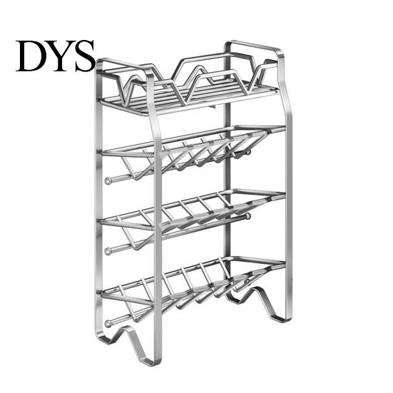 Heavy Duty Stainless Steel Rack Spice Rack, 2/3/4 Tier Condiment Organizer for Metal Seasoning Countertop, Multi-purpose Multi-Layer Bottle