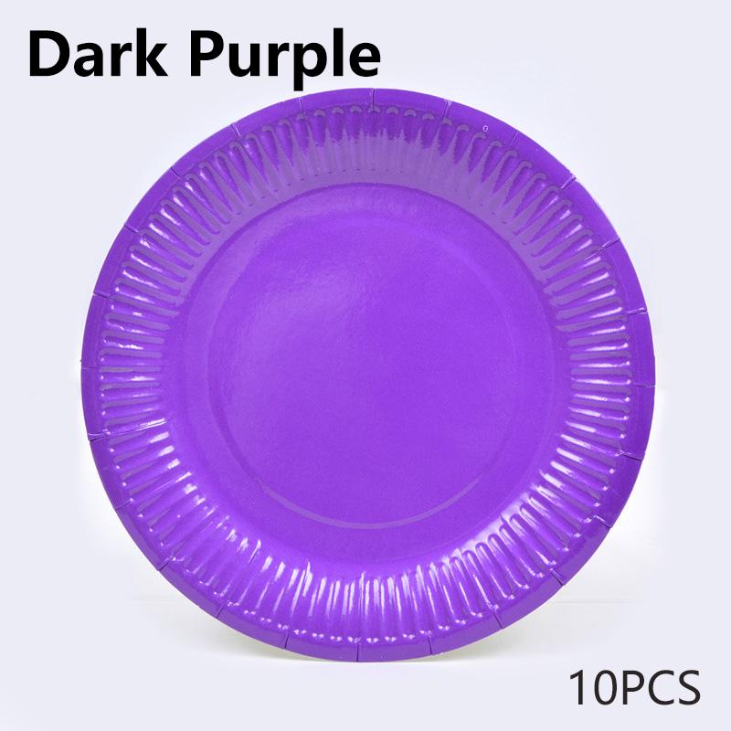 Buy 10Pcs Wedding Decoration Solid Color Fruit Cake Tray Party Supplies Paper Plates 7inch
