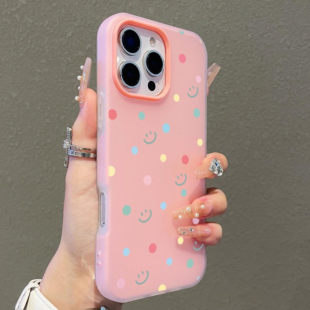 Colorful Polka Dot and Smiley Face Case Phone Case For iPhone 17 16 15 14 13 12 11 Pro Max Air XS XR X 7 8 Plus Shockproof Cover