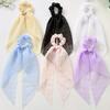 Hair Tie High Elasticity Bow Ribbon Design Lightweight Yarn Hair Rope Ponytail Holder Versatile Hair Accessory