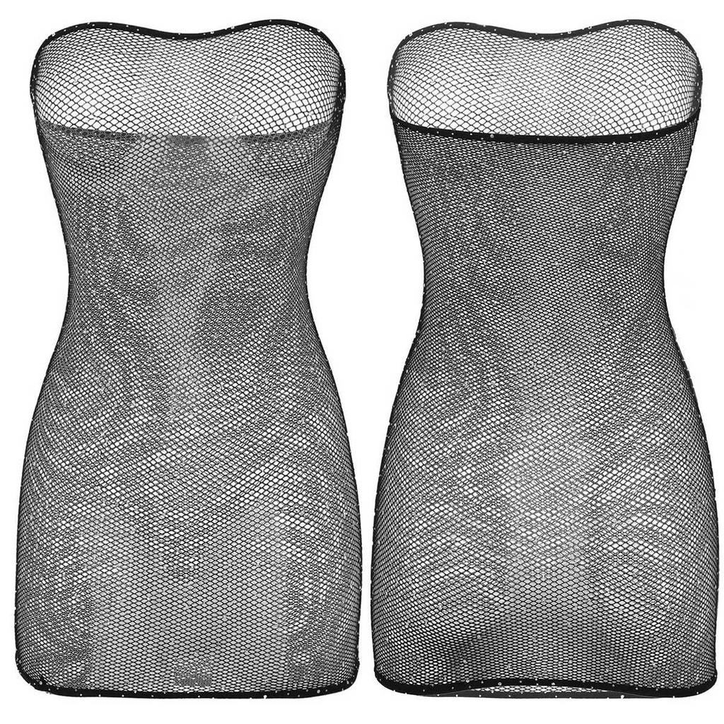 Robe Tube transparente Sexy pour femmes, Mini robe moulante avec strass brillants