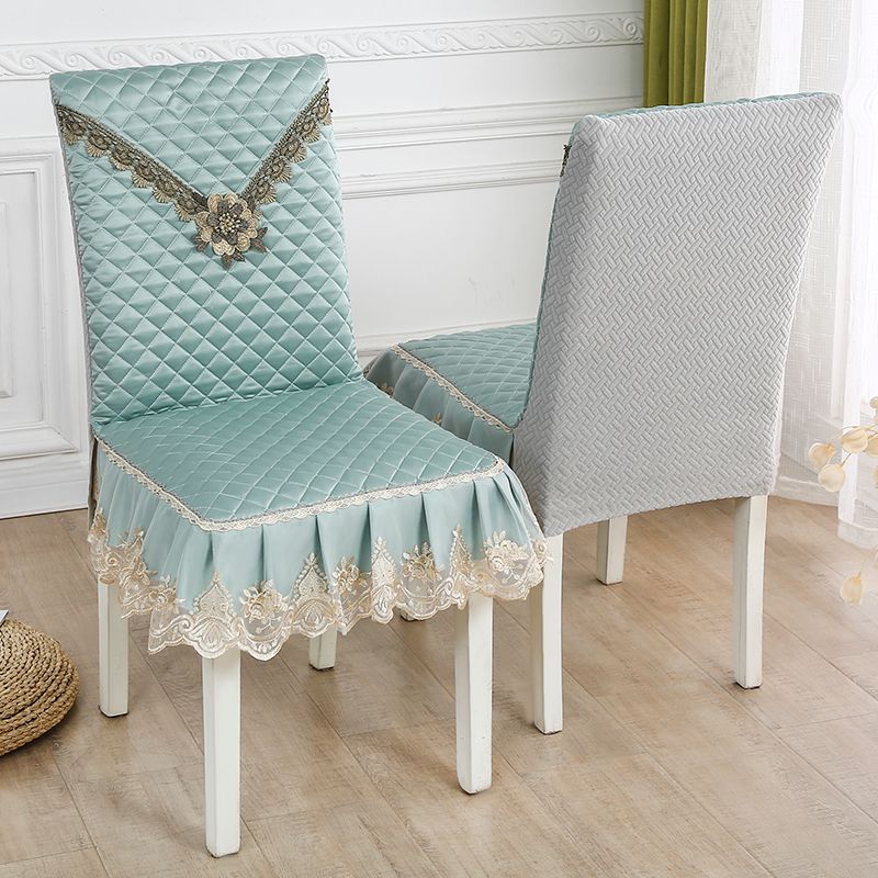 

Чехол на стул Эластичный Всеобъемлющий Для Дома Интегрированный Чехол для Обеденного Стула Подушка Ткань Стеганый Нескользящий Чехол на Стул Чехол на Стул All-inclusive spring Blue A chair cover 48cm-55cm