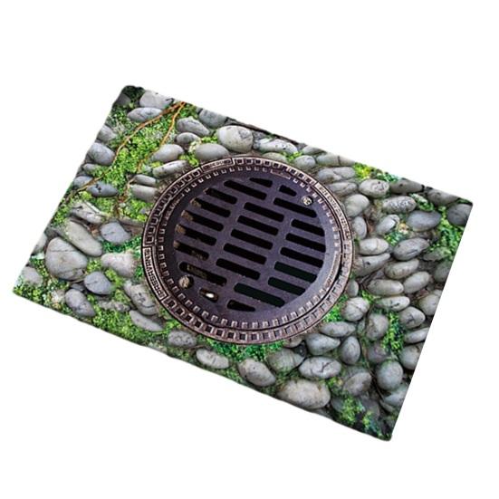 3D Optical Illusion Floor Mat Non-Slip Vision Rug Realistic 3D Carpet for Living Room Bedroom Bathroom Hallway Easy Care Decorative Rug