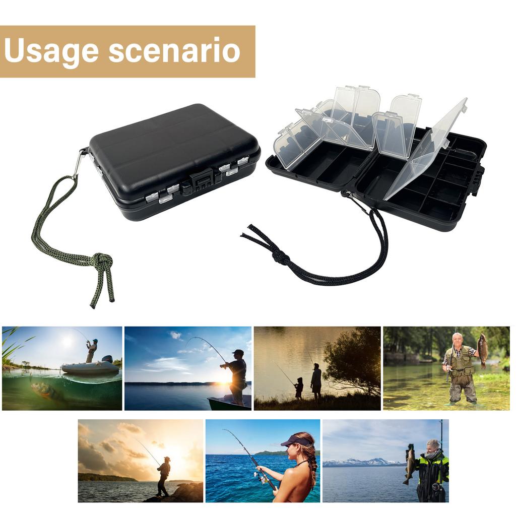2Pcs Tackle Box with Dividers Double Side Fishing Lures Baits Hooks Storage Container Case Fishing Accessory Storage Box