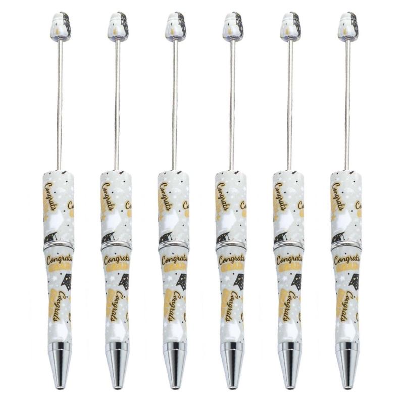 Ballpoint Pen Bead Pen Plastic Beadable Pen Beaded Ballpoint Pens School Office Writing Supplies Stationery Wedding Gift