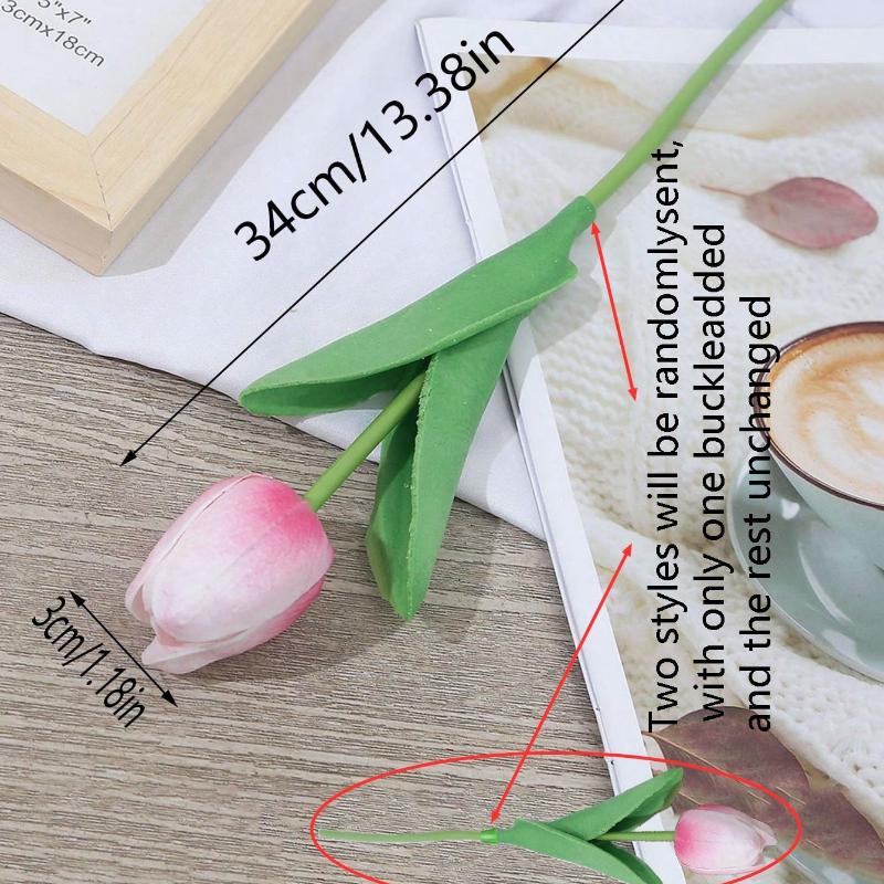 1pcs Mini White Tulip Artificial Flowers, Wedding Home Decor, Realistic Fake Tulips Gifts Birthday Graduation