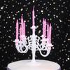 9PCS Candles and Candlestick Bracket 1 Set Cake Topper Birthday Party Cake Candle Holders Toppers Decoration Cake Stand
